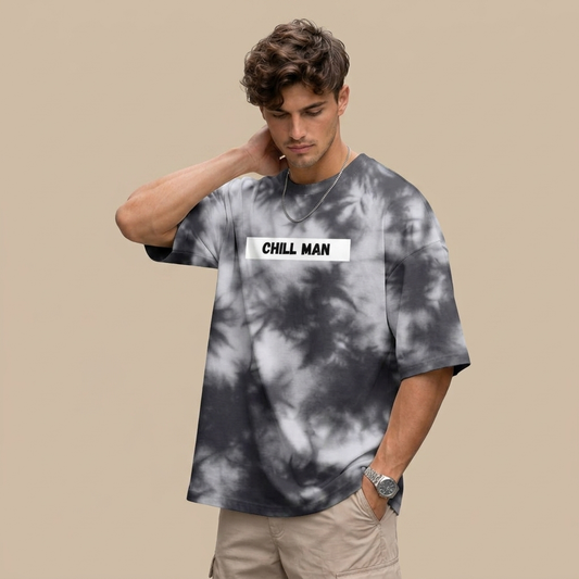 CHILL MAN TIE-DYE WAVE OVERSIZED T-SHIRT JACHIN