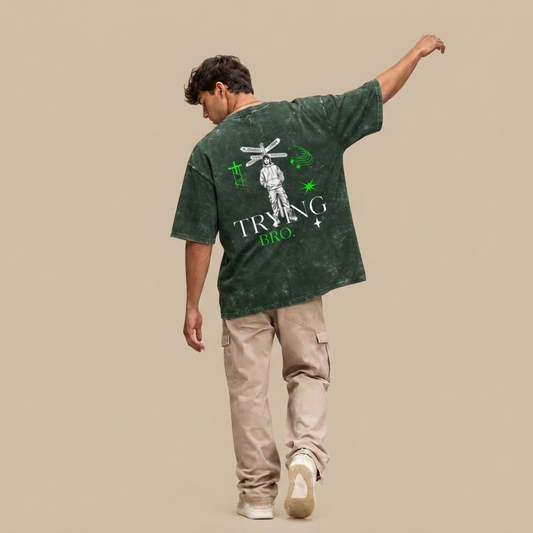 Vintage Fade Acid Washed Oversized Tee JACHIN